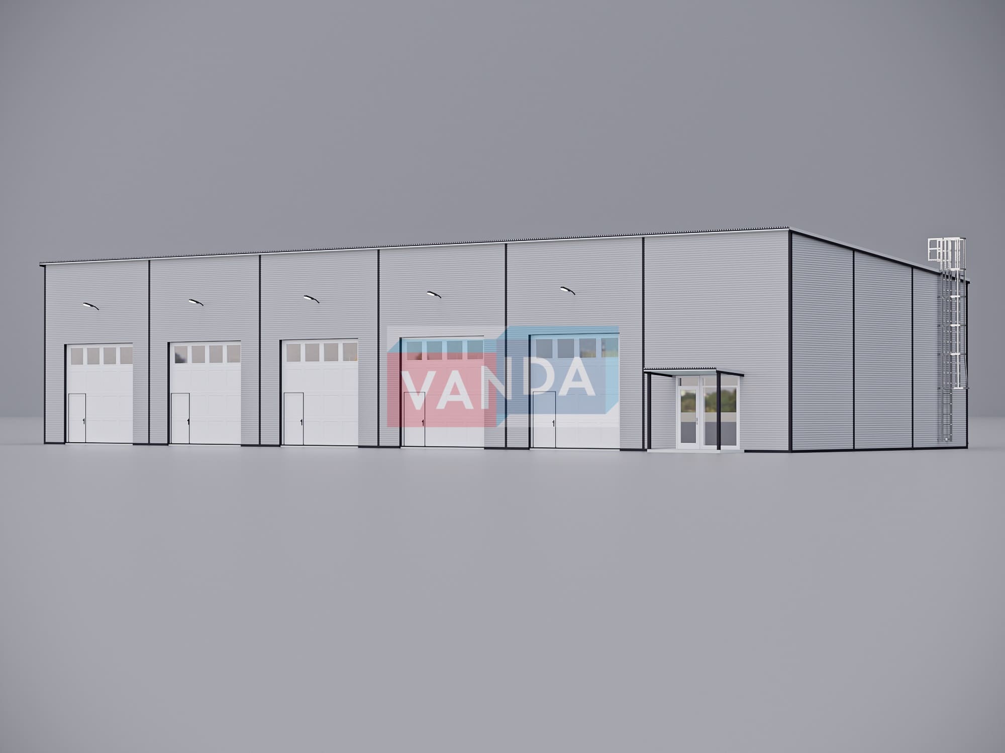 Автосервис из сэндвич панелей 36х12